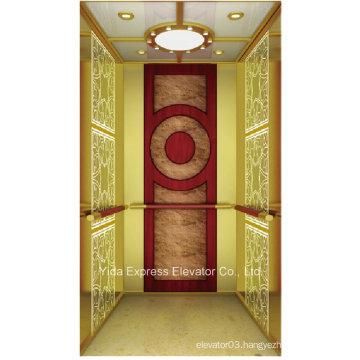 Vvvf Titanium Gold Mirror Home Elevator